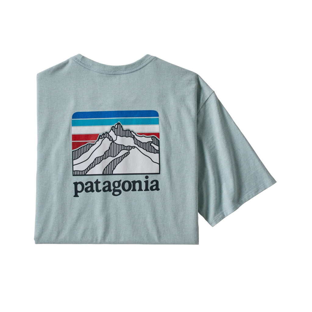 Patagonia M's Line Logo Ridge Pocket Responsibili-Tee Apparel Patagonia Big Sky Blue M 