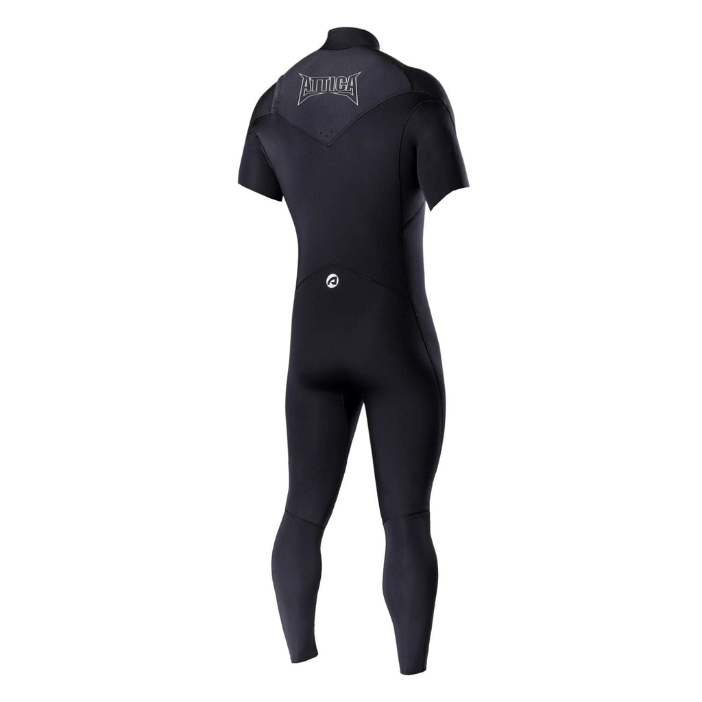 Attica Omega Chest Zip 3/2 Short Sleeve Steamer: Black/White Mens Wetsuits Attica 