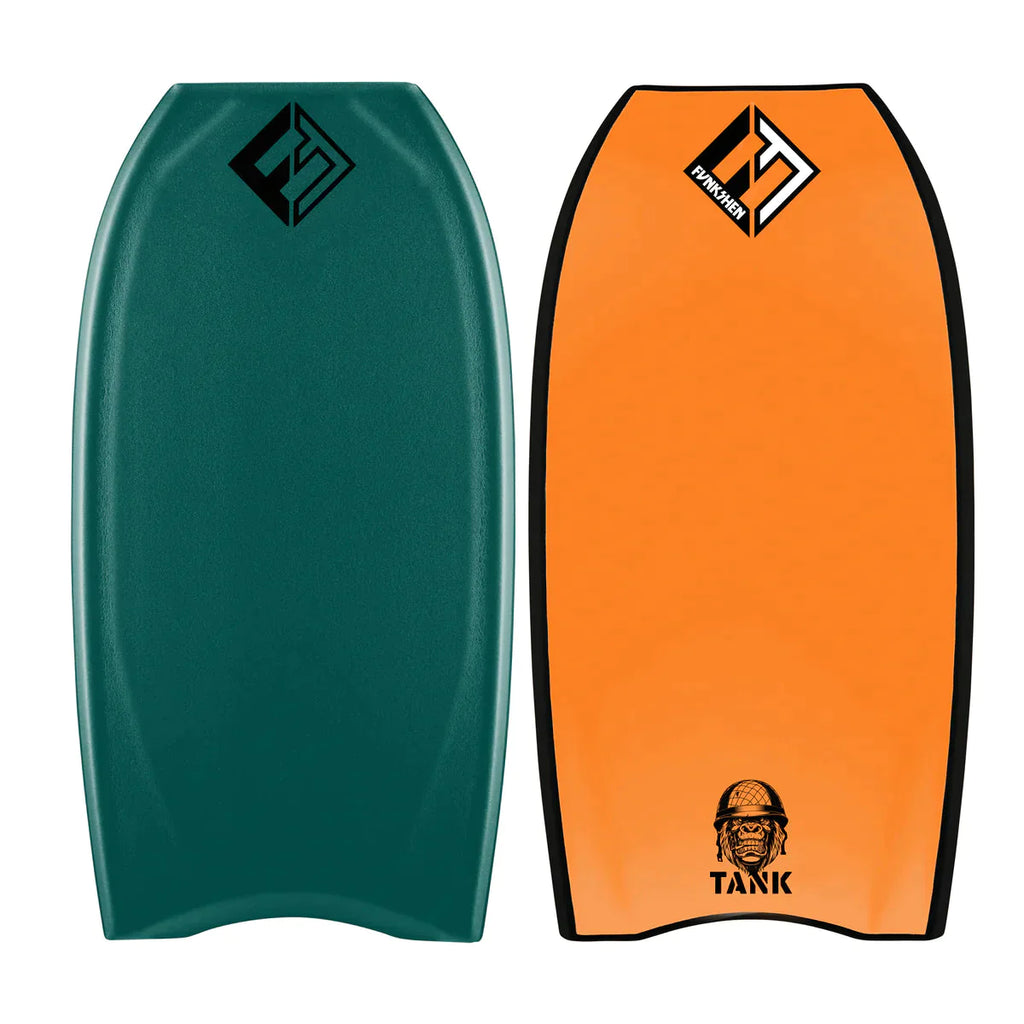 Funkshen Tank Premium PP Bodyboards & Accessories Funkshen 45" Mallard Green Deck / Orange Bottom 