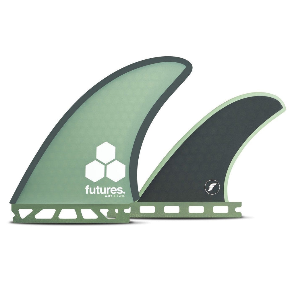 Futures AMT Honeycomb 2+1 Twin Set Green/Grey Surfboard Fins Futures 