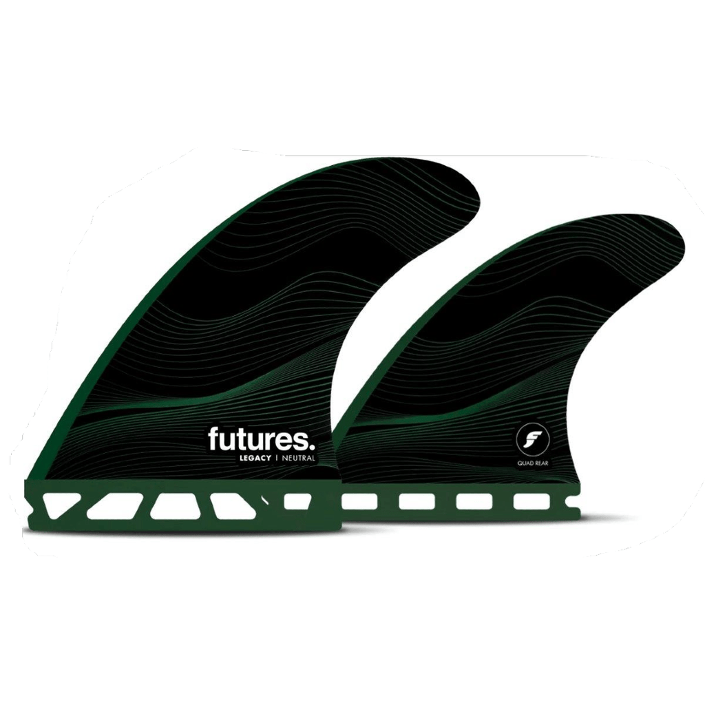 Futures F8 Legacy Series HC Large Quad Fin Set - Green Surfboard Fins Futures 