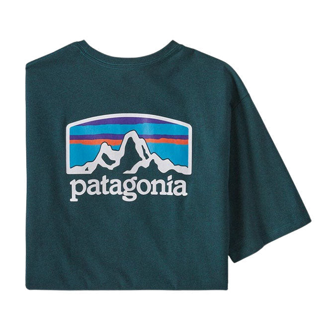 Patagonia M's Line Logo Ridge Pocket Responsibili-Tee Apparel Patagonia Dark Borealis Green S 