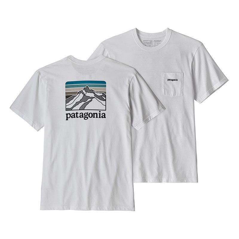 Patagonia M's Line Logo Ridge Pocket Responsibili-Tee Apparel Patagonia White XS 