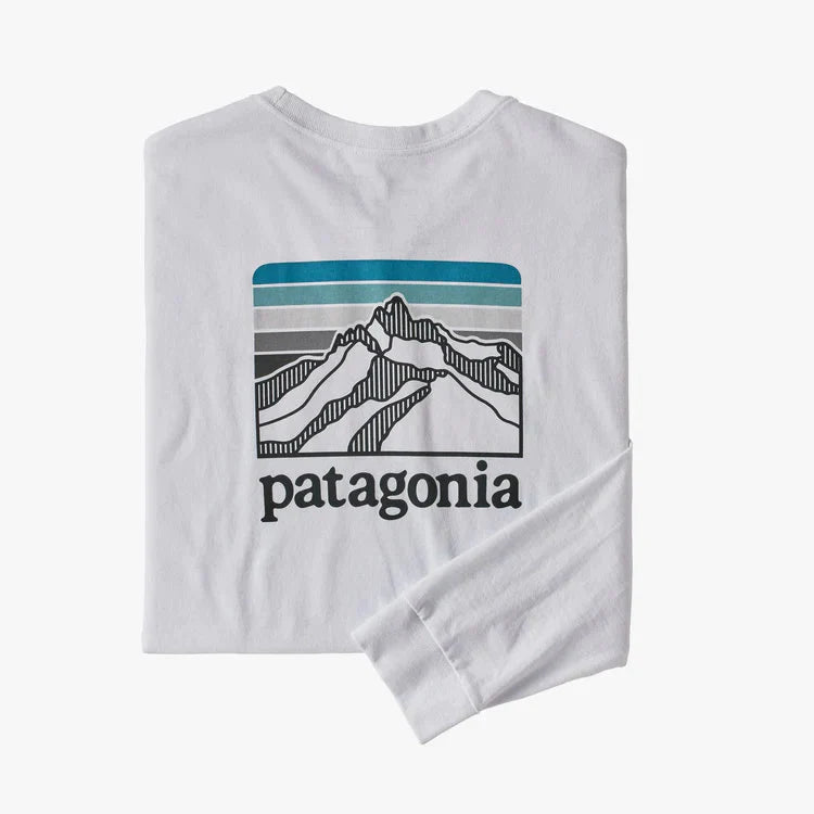 Patagonia M's L/S Line Logo Ridge Responsibili-Tee Apparel Patagonia White S 